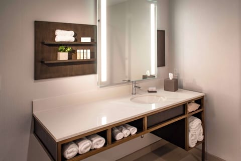 Eco-friendly toiletries, hair dryer, towels, soap