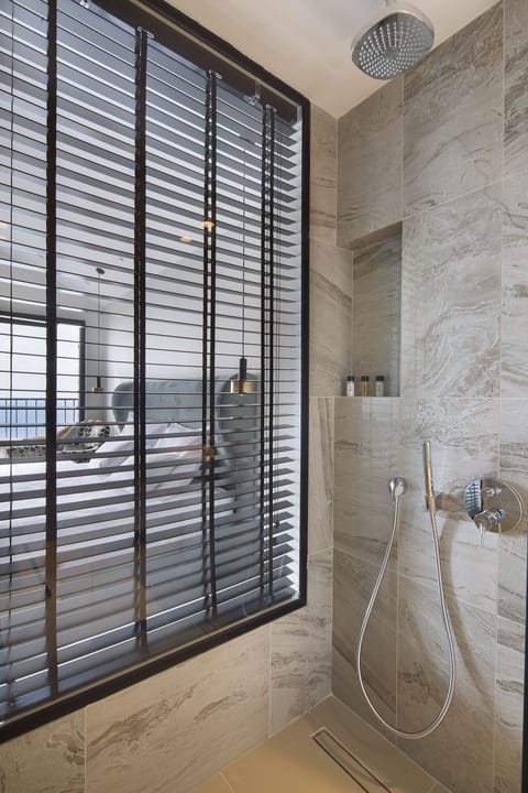 Shower, free toiletries, hair dryer, bathrobes