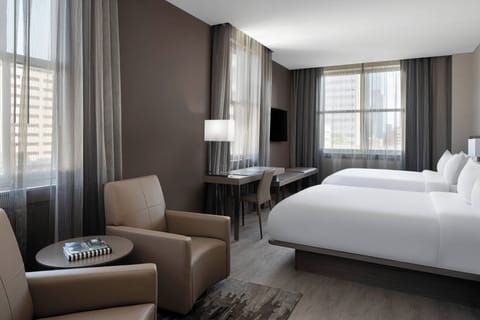 Room, 2 Queen Beds, Corner | Premium bedding, down comforters, in-room safe, desk