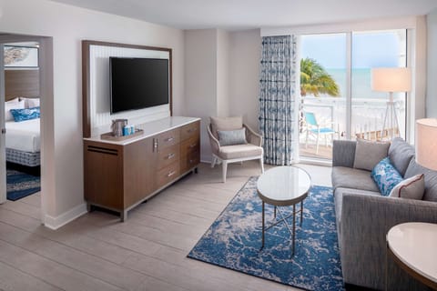 Suite, 1 King Bed, Ocean View | Living area | Flat-screen TV