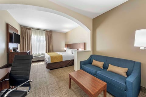 Suite, 1 King Bed with Sofa bed, Non Smoking | Desk, laptop workspace, blackout drapes, iron/ironing board