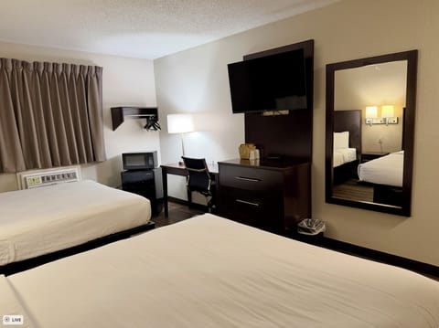 Room, 2 Queen Beds, Non Smoking | Desk, blackout drapes, iron/ironing board, free cribs/infant beds