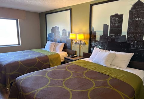 Room, 2 Queen Beds, Non Smoking | Desk, blackout drapes, iron/ironing board, free cribs/infant beds