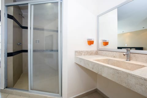 Superior Room, Multiple Beds | Bathroom | Shower, towels, soap, shampoo