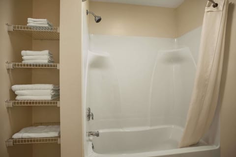 Standard Room, 2 Queen Beds | Bathroom | Combined shower/tub, free toiletries, towels