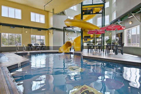 Indoor pool, open 9:00 AM to 10:00 PM, sun loungers