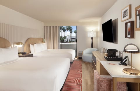 Room, 2 Queen Beds | Hypo-allergenic bedding available, laptop workspace, iron/ironing board