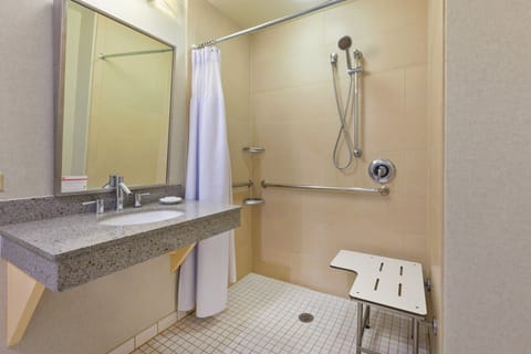 Standard Room, 1 King Bed, Accessible (Communications) | Bathroom | Free toiletries, hair dryer, towels