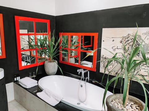 Romantic Room, 1 Bedroom, Pool View | Bathroom | Shower, rainfall showerhead, free toiletries, hair dryer