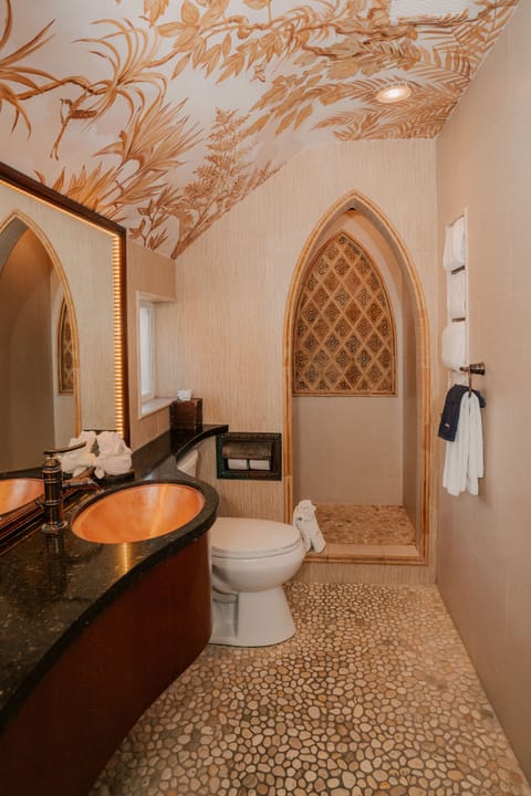 Deluxe Room, Multiple Beds, Ocean View | Bathroom | Shower, free toiletries, hair dryer, bathrobes