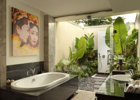 Luxury Villa, 2 Bedrooms, Private Pool | Bathroom amenities | Separate tub and shower, deep soaking tub, rainfall showerhead
