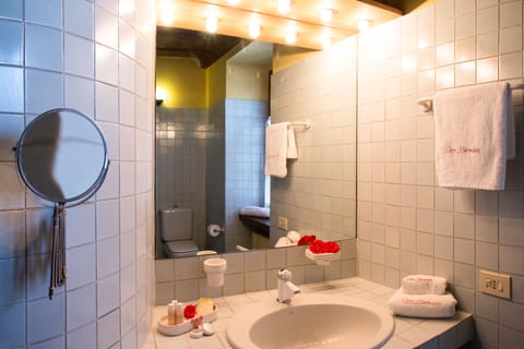 Free toiletries, hair dryer, bidet, towels