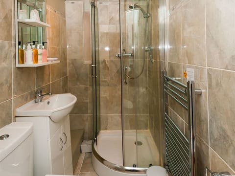 Bathroom | Shower, free toiletries, hair dryer, towels