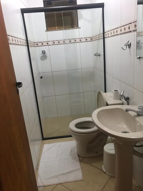 Shower, towels, soap, shampoo