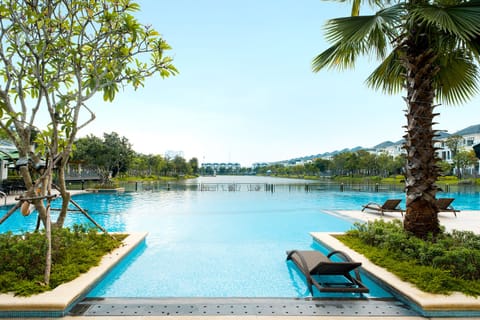 Outdoor pool, open 8:00 AM to 9:00 PM, sun loungers