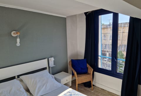 Individually decorated, individually furnished, desk, blackout drapes