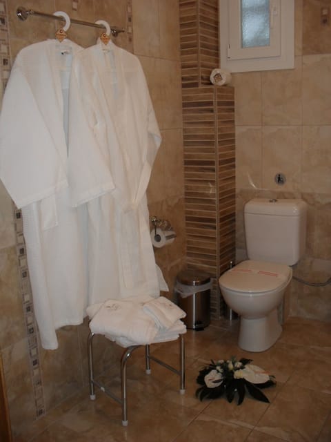 Shower, free toiletries, hair dryer, bathrobes