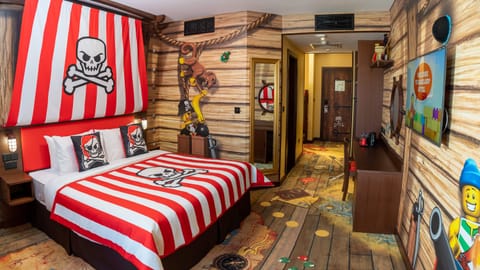 Pirate Fully Themed Room with park access | Premium bedding, memory foam beds, in-room safe, blackout drapes