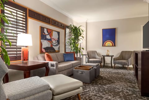 Deluxe Suite, 1 King Bed with Sofa bed, Non Smoking (Hospitality) | Living area | 42-inch flat-screen TV with cable channels, TV, pay movies