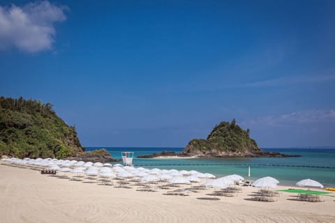 Private beach, white sand