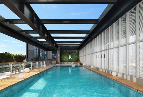 Outdoor pool, open 10:00 AM to 9:00 PM, pool umbrellas, sun loungers