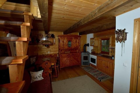 Comfort Cabin (Hütte zum Badeteich) | Private kitchen | Fridge, oven, stovetop, highchair