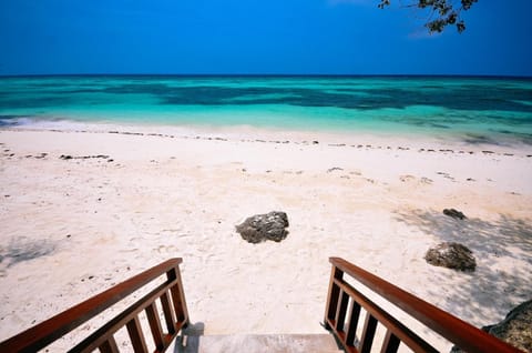 Private beach, white sand