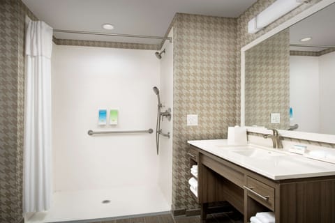 Suite, 1 King Bed, Accessible, Non Smoking (Roll-In Shower) | Bathroom shower