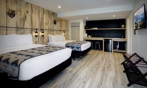 Premium bedding, pillowtop beds, blackout drapes, free WiFi