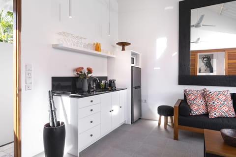 Honeymoon Villa, 1 Bedroom | Private kitchenette | Full-size fridge, microwave, stovetop, coffee/tea maker