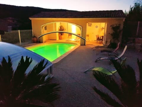 Indoor pool, outdoor pool, sun loungers