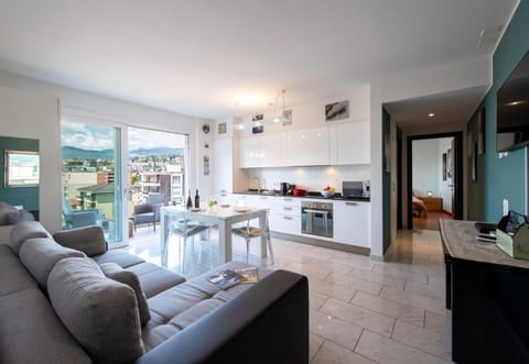 Family Apartment, Multiple Bedrooms (Panoramic Penthouse) | Living area | 22-inch flat-screen TV with digital channels, TV