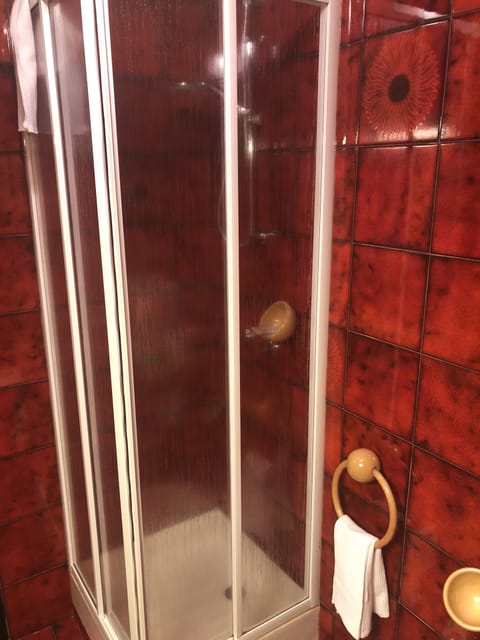 Shower, free toiletries, hair dryer