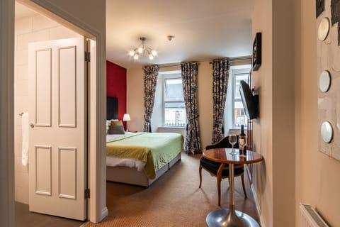 Individually decorated, individually furnished, desk, blackout drapes