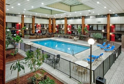 Indoor pool, open 9:00 AM to 8:00 PM, sun loungers