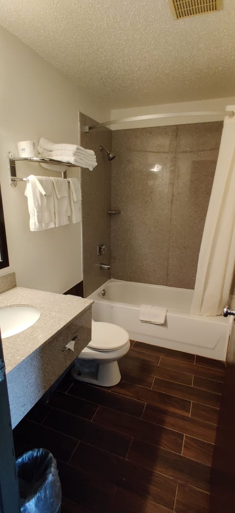 Studio Suite, 2 Queen Beds, Non Smoking | Bathroom | Combined shower/tub, free toiletries, hair dryer, bathrobes
