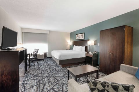 Desk, blackout drapes, soundproofing, iron/ironing board