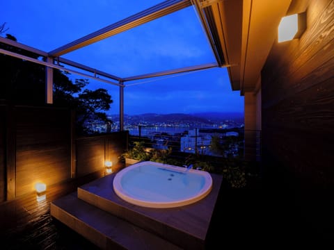 Deluxe Room, Harbor View with Private Opened Air Bath, Annex Building, Non Smoking | In-room safe, WiFi (free), bed sheets