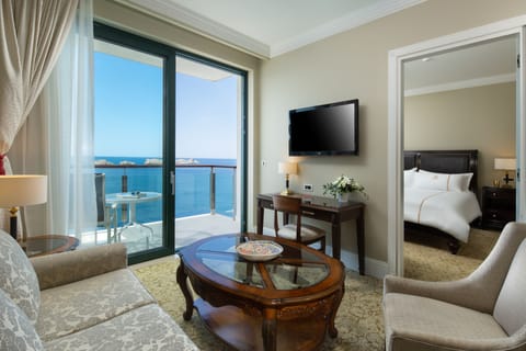 140-cm LCD TV with satellite channels, TV, fireplace