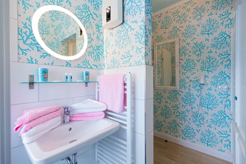 Standard Double Room | Bathroom | Shower, hair dryer, towels, soap