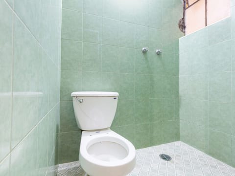 Shower, free toiletries, towels, shampoo