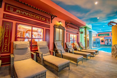 Indoor pool, seasonal outdoor pool, pool umbrellas, sun loungers