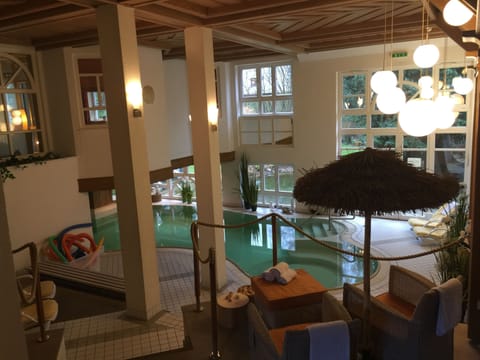 Indoor pool, sun loungers