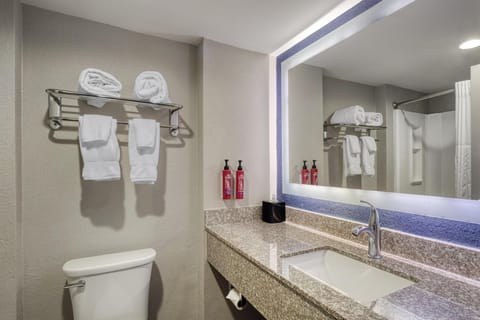 Standard Room, 1 King Bed, Non Smoking, Refrigerator & Microwave (with Sofabed) | Bathroom | Hair dryer, towels, soap, shampoo