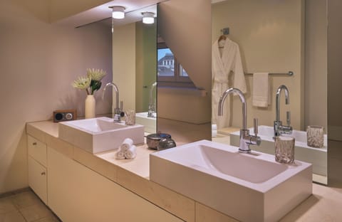 Suite (Loft) | Bathroom | Separate tub and shower, jetted tub, designer toiletries, hair dryer