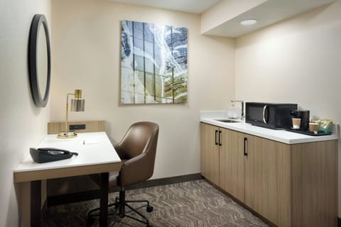 Premium bedding, pillowtop beds, desk, blackout drapes