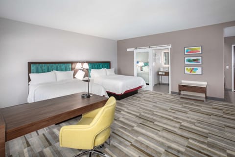 Studio, 2 Queen Beds, Non Smoking, Refrigerator & Microwave | Desk, laptop workspace, blackout drapes, soundproofing