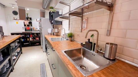 Shared fridge, microwave