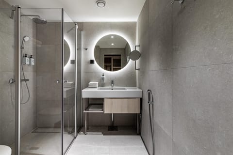 Standard Room (Family Four) | Bathroom | Hair dryer, towels