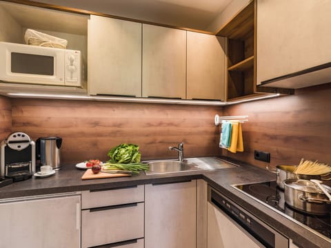 Apartment, 2 Bedrooms, Terrace (Torspitz) | Private kitchen | Full-size fridge, microwave, stovetop, dishwasher